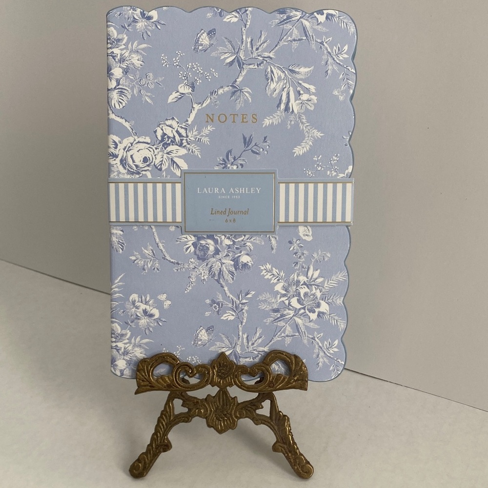 Laura Ashley Shabby Chic Blue 
Print Scalloped Hardcover
Journal Gold Edge - NEW